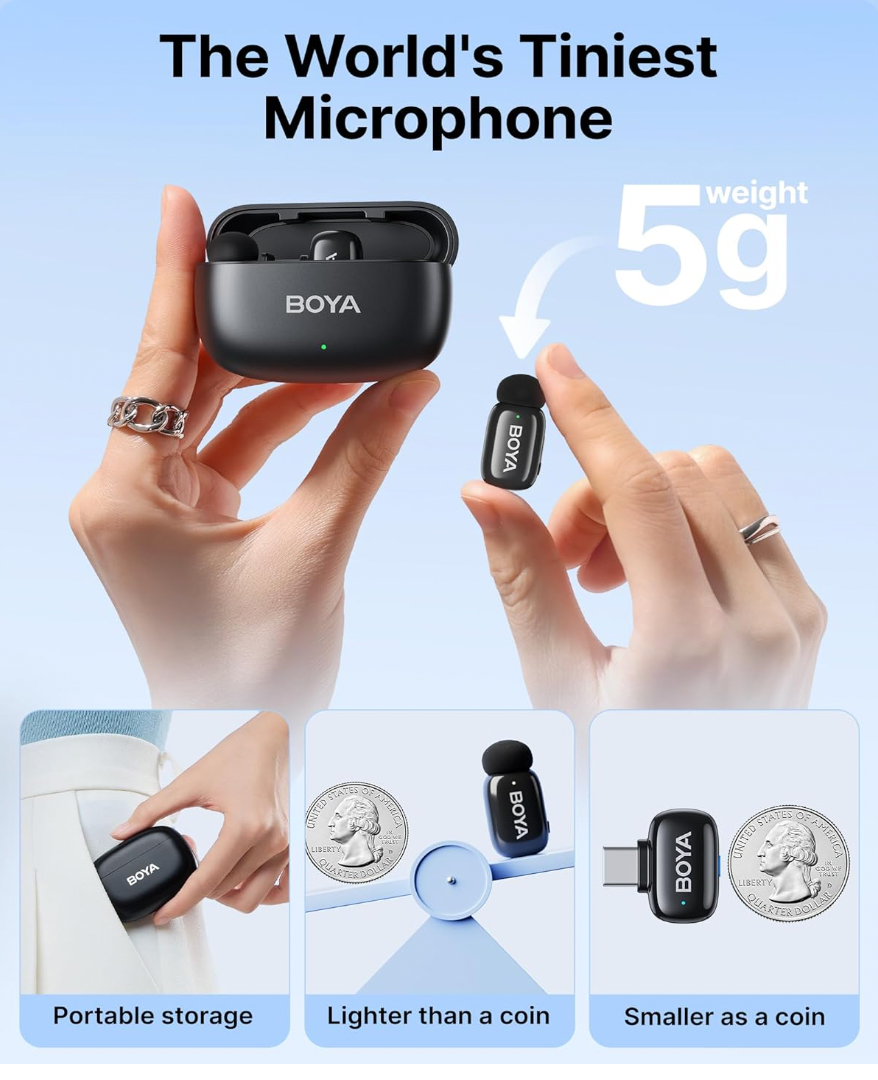 Mini Micrófonos Inalámbricos BOYA: USB-C