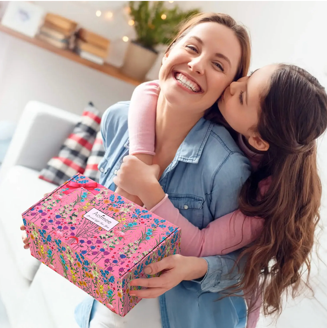 Cesta de Regalo Mujer, Juego de Cuerpo y Baño de Rosas de 8 Piezas