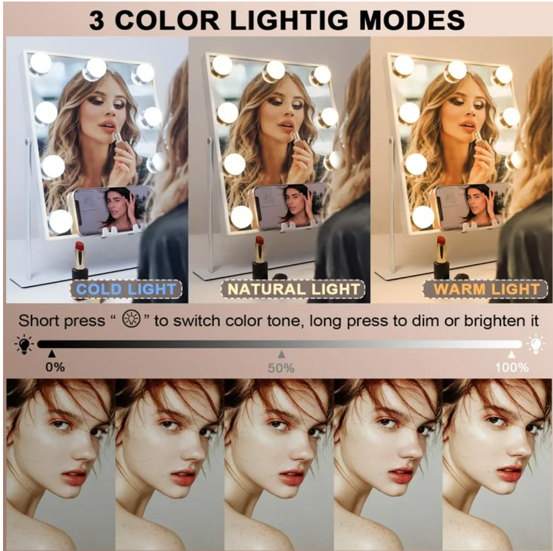 Espejo Luces + Bluetooth