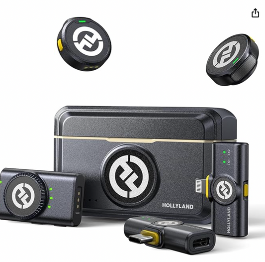 Set Micrófonos inalámbricos Lavalier: iPhone - Android - Cámara - PC - Lightning - USB-C
