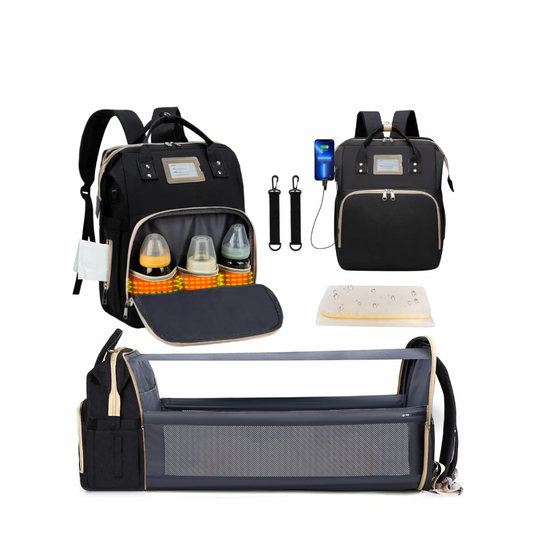 Bolso Cambiador Multifuncional para Bebé con Catre Plegable