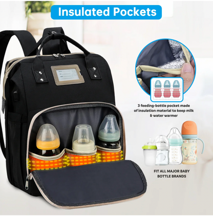 Bolso Cambiador Multifuncional para Bebé con Catre Plegable