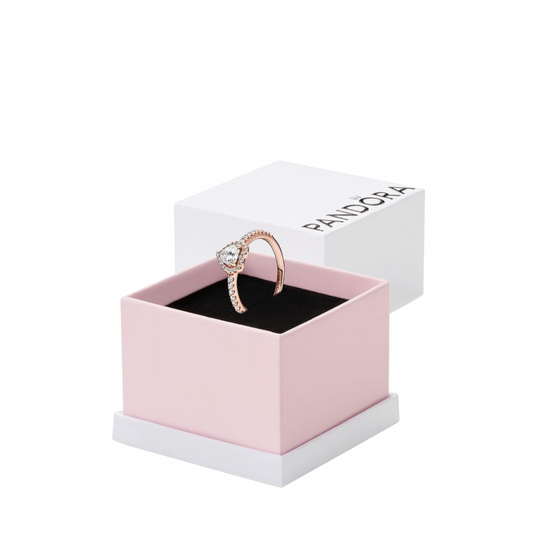 Anillo de corazón elevado brillante Oro rosa -Pandora