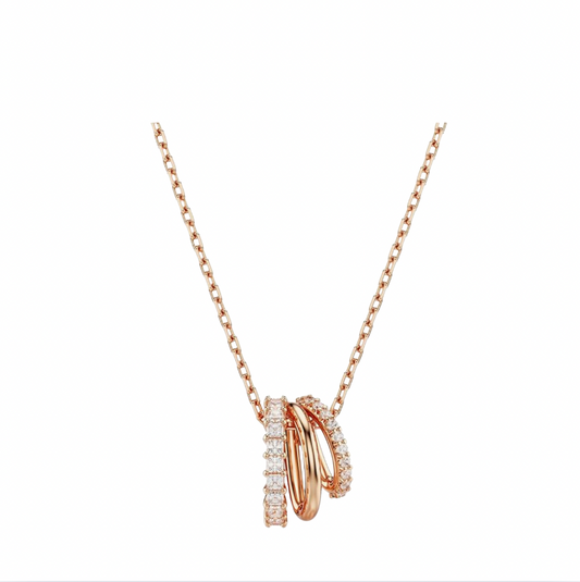 Swarovski Colgante cortes mixtos oro rosa